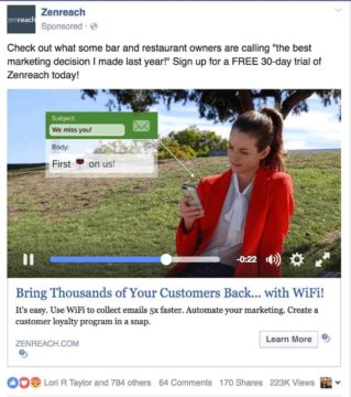 Video Marketing - Zenreach Facebook
