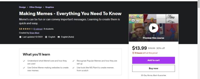 Making Memes Course on Udemy